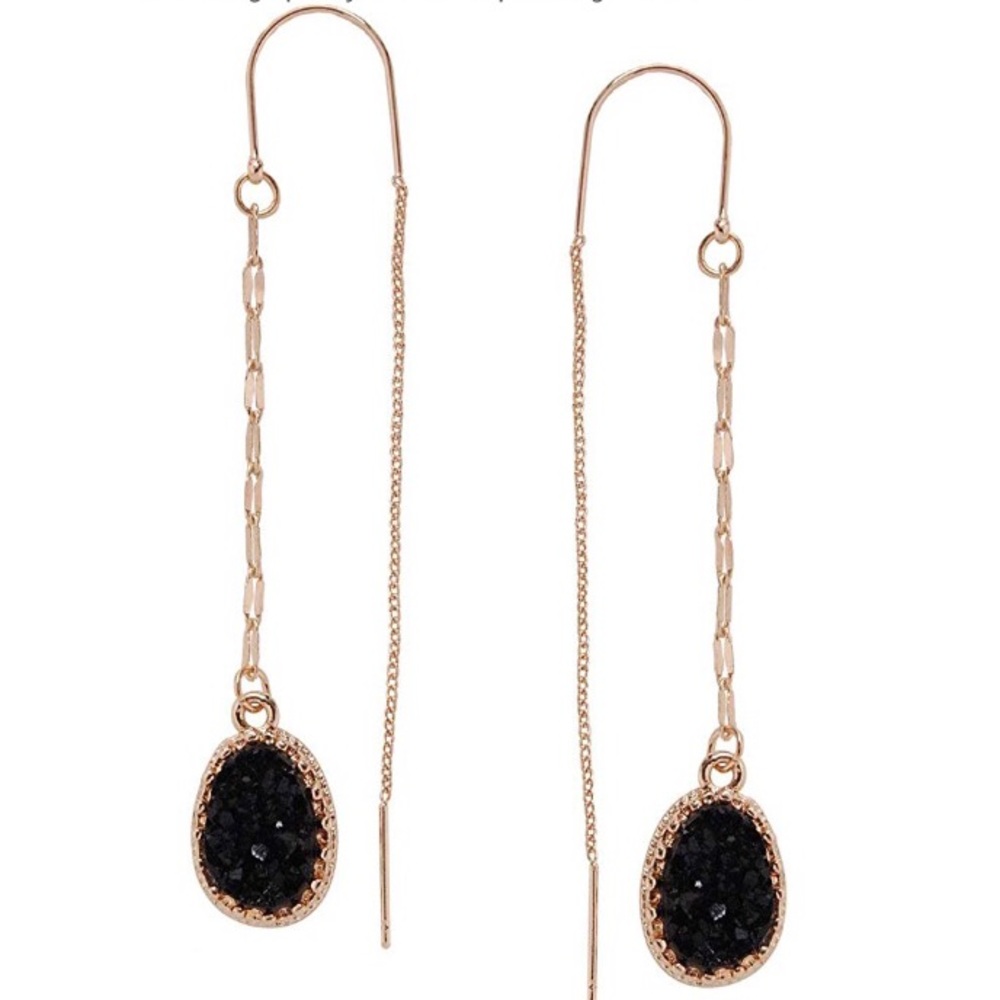 Chain Bar Threaders - Gold-Tone Drop Earrings - Picture 5 of 8